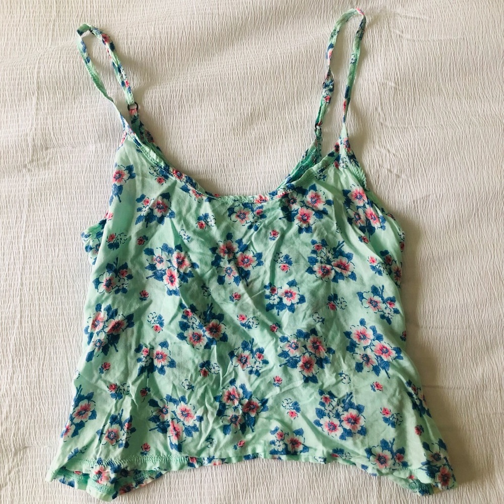 floral crop tank top (m)